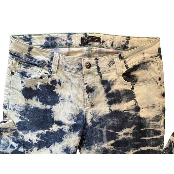 Tie Dye Denim Jeans Skinny Leg Casual Fashion Pants juniors 15 - Picture 5 of 9
